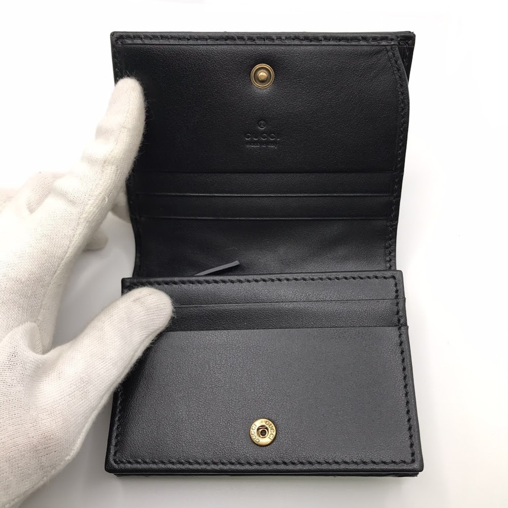 GUCCI GG Marmont Double GG Wallet Bi fold Black - Picture 6 of 12